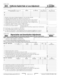 2004 California Capital Gain or Loss Adjustment / Depreciation and Amortization Adjustments