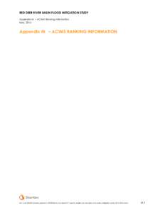 RED DEER RIVER BASIN FLOOD MITIGATION STUDY Appendix M – ACIMS Ranking Information May, 2014 Appendix M – ACIMS RANKING INFORMATION