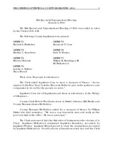 PROCEEDINGS OF THE TIOGA COUNTY LEGISLATURE[removed]First Special & Organizational Meeting January 2, 2014