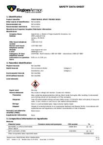 SAFETY DATA SHEET  1. Identification Product identifier  PENNTROWEL EPOXY PRIMER RESIN