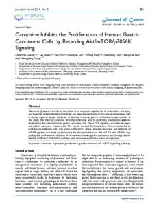 Journal of Cancer 2014, Vol. 5  Ivyspring International Publisher  Research Paper