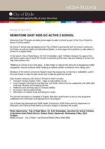 Microsoft Word - DENISTONE EAST KIDS GO ACTIVE 2 SCHOOL MEDIA RELEASE _2_.doc