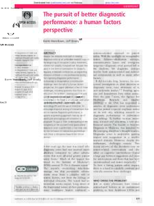 Downloaded from qualitysafety.bmj.com on February 24, [removed]Published by group.bmj.com  VIEWPOINT The pursuit of better diagnostic performance: a human factors