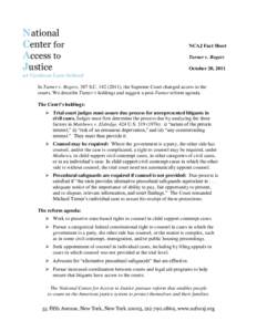 National Center for Access to Justice  NCAJ Fact Sheet