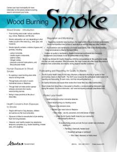 •	 From burning wood under various conditions 	 (e.g. stoves, fireplaces, and fire pits). Smoke  •	 Smoke composition can vary depending on what