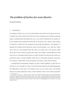 The problem of factives for sense theories Graeme Forbes 1.	  Introduction