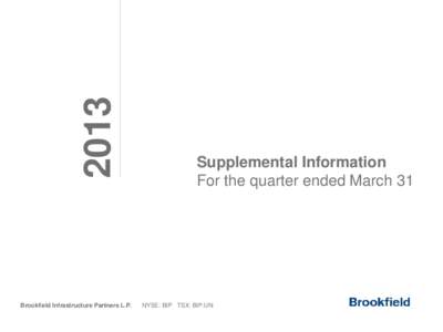 2013 Brookfield Infrastructure Partners L.P. Supplemental Information For the quarter ended March 31