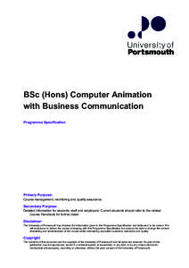 BSc (Hons) Computer Animation with Business Communication Programme Specification DJ-NEW PSD[removed]