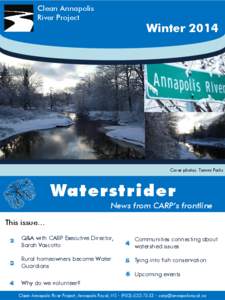 Clean Annapolis River Project Winter[removed]Cover photos: Tammi Parks