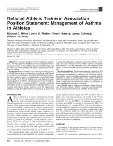 NATA Ashtma Position Statement