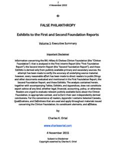 1 4 November 2015 ᵫ FALSE PHILANTHROPY Exhibits to the First and Second Foundation Reports