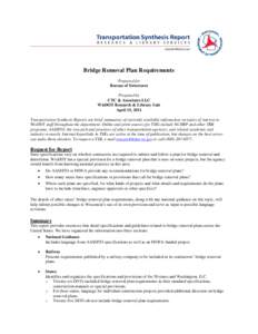 Bridge Removal Plan Requirements