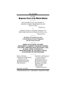No[removed]IN THE Supreme Court of the United States ———— ELEANOR MCCULLEN, JEAN ZARRELLA,