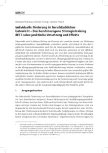 169  Reinhold Nickolaus, Kerstin Norwig, Cordula Petsch Individuelle Förderung im berufsfachlichen Unterricht – Das berufsbezogene Strategietraining