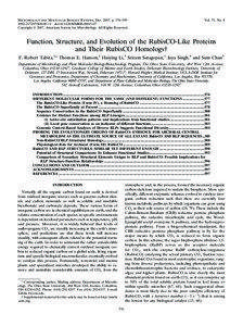 MICROBIOLOGY AND MOLECULAR BIOLOGY REVIEWS, Dec. 2007, p. 576–[removed]/$08.00ϩ0 doi:[removed]MMBR[removed]Copyright © 2007, American Society for Microbiology. All Rights Reserved.