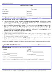 14th Annual CES Conference  REGISTRATION FORM FULL NAME:  NICKNAME