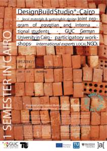 ·  local materials & sustainable design · joint  program of egyptian and interna · GUC German