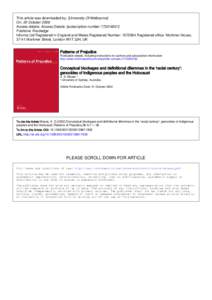 This article was downloaded by: [University Of Melbourne] On: 20 October 2008 Access details: Access Details: [subscription number[removed]Publisher Routledge Informa Ltd Registered in England and Wales Registered Num