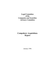 Legal Committee of the Companies and Securities Advisory Committee  Compulsory Acquisitions