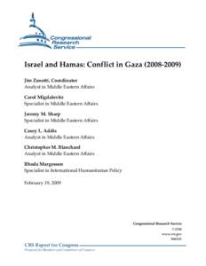 Israel and Hamas: Conflict in Gaza[removed])