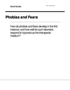 Behaviorism / Phobias / Behavior therapy / Anxiety disorders / Flooding / Behaviour therapy / Systematic desensitization / Anxiety / Arachnophobia / Psychiatry / Medicine / Abnormal psychology