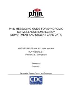 PHIN Messaging Guide for Syndromic Surveillance: Emergency Department and Urgent Care
