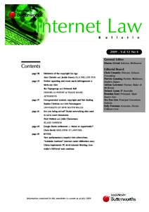 Vol 12 No 4 General Editor Sharon Givoni Solicitor, Melbourne Contents page 50