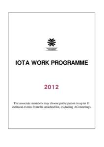 IOTA Work Programme 2008 Draft