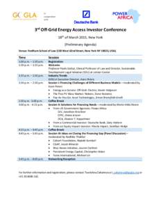 in cooperation with 3rd Off-Grid Energy Access Investor Conference 18th of March 2015, New York