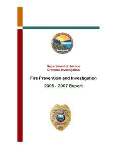 Fire Prevention and Investigation[removed]Annual Report