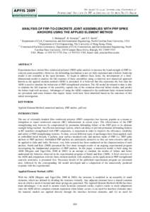 W1B2 Analysis of FRP-to-Concrete Joint Assemblies with FRP Spike Anchors unsing the Applied Element Method