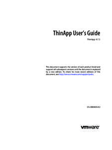 VMware ThinApp / Microsoft App-V / Windows XP / Windows 8 / Windows Me / Virtual machine / Windows Registry / Novell ZENworks Application VIrtualization / System software / Software / VMware