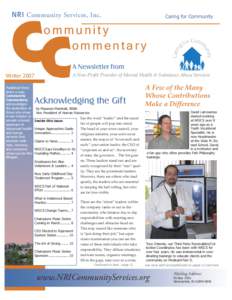 NRI Community Services, Inc.  Published three times a year, Community Commentary