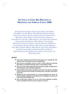 14. Status of Coral Reef Resources in Micronesia and American Samoa: 2008 Jeremy Goldberg, Katrina Adams, Julita Albert, Jacob Asher, Paul Brown, Valerie Brown, David Burdick, Benjamin Carroll, Peter Craig, Douglas Fenne