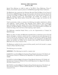 Local government in the United States / United States / Government / Local government in Connecticut / Local government in Massachusetts / Local government in New Hampshire / Meetings / New England / Middleborough /  Massachusetts / Town meeting / Insurance / Employee benefits