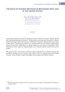 II  Impact of hedonic price measurement on productivity The Role of Hedonic Methods in Measuring Real GDP in the United States