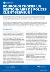 POURQUOI CHOISIR UN GESTIONNAIRE DE POLICES CLIENT-SERVEUR ? Les professionnels du design, de l’impression et de l’édition sont souvent confrontés à des difficultés de gestion des polices au sein de leurs équip