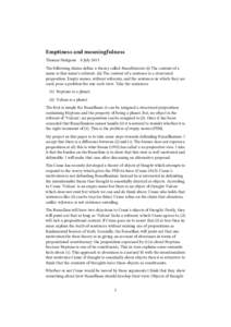 Emptiness and meaningfulness Thomas Hodgson 8 JulyThe following claims define a theory called Russellianism: (i) The content of a