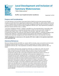 Buffer Law Implementation Guidance September 16, 2016