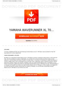 BOOKS ABOUT YAMAHA WAVERUNNER XL 700 SPECS  Cityhalllosangeles.com YAMAHA WAVERUNNER XL 70...