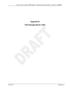 Clark County Coalition SMP Update - Shoreline Restoration Plan - Grant No. G1000058  Appendix B Fish Passage Barrier Table  June 2011