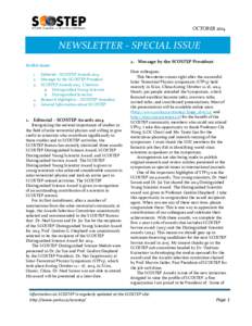 OCTOBERNEWSLETTER - SPECIAL ISSUE In this issue: 1. 2.