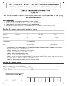 GI Bill Educational Benefits Form