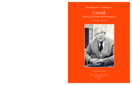 The Papers of F. G. Marcham: V  Cornell