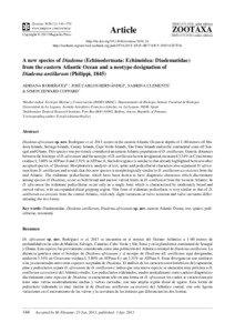Zoology / Diadema antillarum / Sea urchin / Diadematidae / Pedicellaria / Diadema / Echinoidea / Phyla / Taxonomy