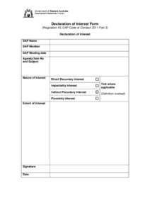 Declaration of interest form