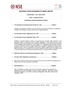 Securities / Securities and Exchange Board of India Act / Economy of Asia / National Stock Exchange of India / Stock market / Qualified institutional placement / Inter-connected Stock Exchange of India / Securities and Exchange Board of India / Economy of India / India