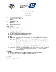 Division Commander’s Report Division[removed]East Bay Neptune 19 September 2014 To: