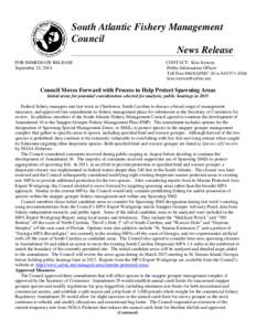 South Atlantic Fishery Management Council News Release FOR IMMEDIATE RELEASE September 23, 2014