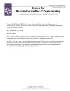 www.cehd.umn.edu/ssw/rjp  ` Center for Restorative Justice & Peacemaking